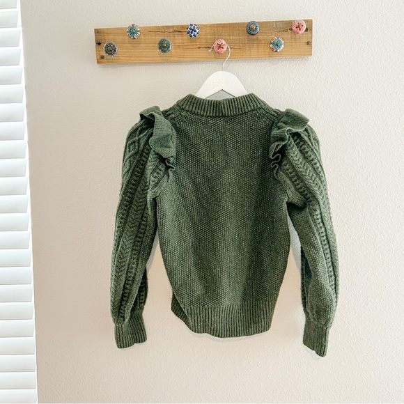 🔥Madewell | Hollydene Ruffle-Shoulder Pullover Sweater Grey Small Long Sl… - Picture 4 of 11